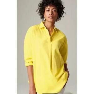 J Jill Popover Yellow Lemon Meringue Size Small‎ Oversized Tunic Business Casual